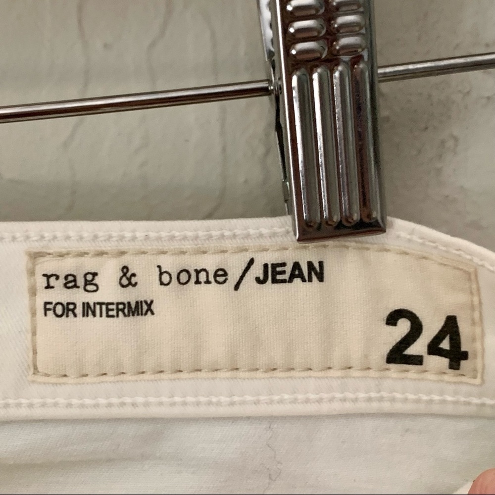 New RAG & BONE For INTERMIX Black White Tuxedo Skinny Jeans Zipper Size 24 - Picture 3 of 14